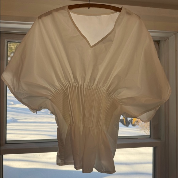 SHEIN Tops - SHEIN Cream V-Neck Blouse